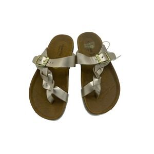 Giulia Palai Kids Metallic Gold Braided Thong Sandals Made in Italy Size 3‎
